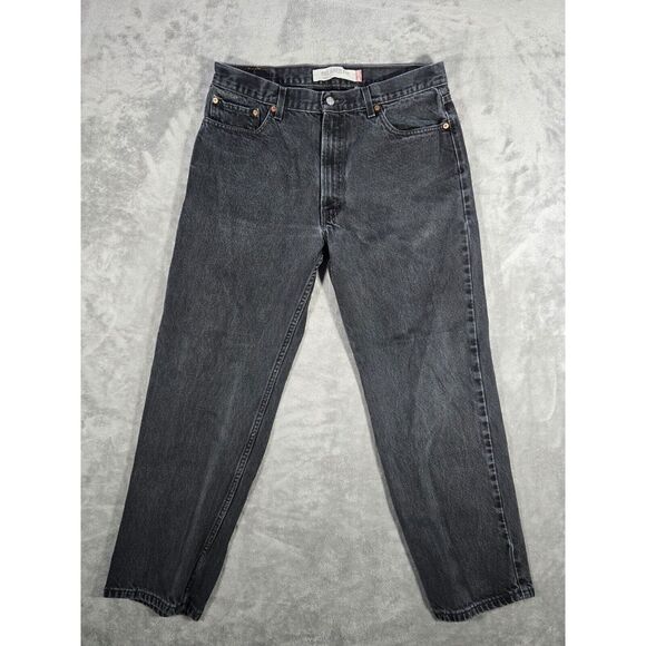 Levis 550 Jeans Mens‎ 36x30 Relaxed Fit Cotton Black Wash Y2K Red Tab Denim - Picture 1 of 9